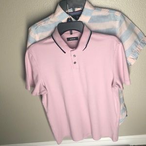 Men’s S Pink Polo XS Blue&Pink Button Down Shirt